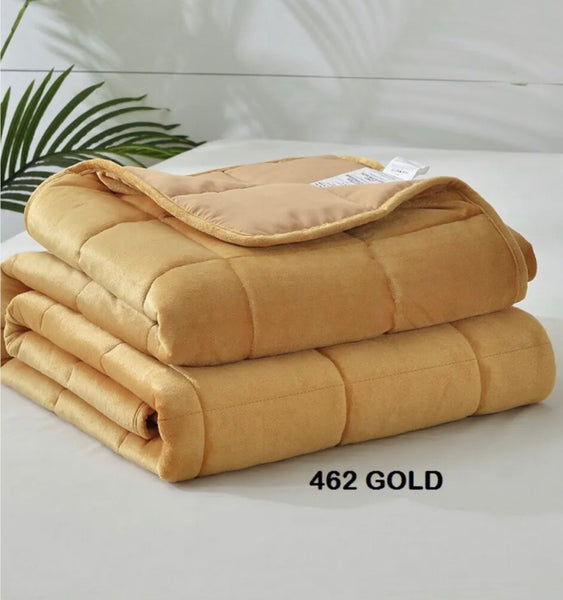 MADISON GOLD COLOR WEIGHTED BLANKET PROVIDES AUTISM ANXIETY STRESS CALIFORNIA KING SIZE 25 LBS