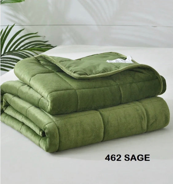 MADISON SAGE GREEN COLOR WEIGHTED BLANKET PROVIDES AUTISM ANXIETY STRESS KING SIZE 25 LBS