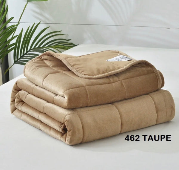 MADISON TAUPE COLOR WEIGHTED BLANKET PROVIDES AUTISM ANXIETY STRESS CALIFORNIA KING SIZE 25 LBS