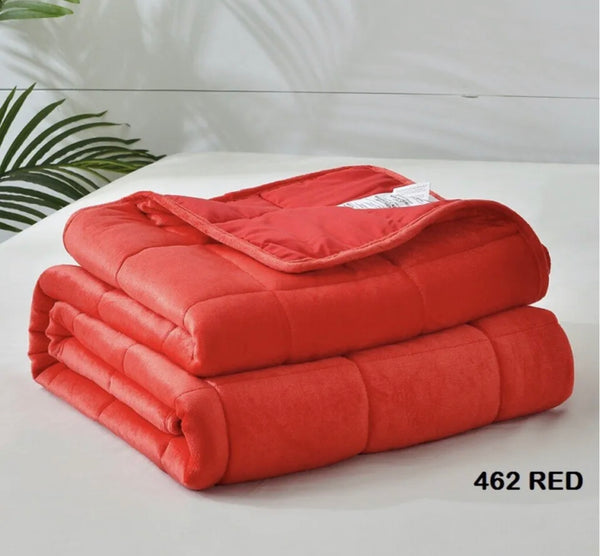 MADISON RED COLOR WEIGHTED BLANKET PROVIDES AUTISM ANXIETY STRESS CALIFORNIA KING SIZE 25 LBS