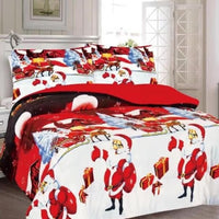 ALASKA SAIN CLAUS CHRISTMAS BLANKET WITH SHERPA SOFTY THICK AND WARM 3 OCS QUEEN SIZE