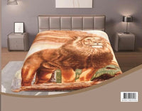 LION BROWN COLOR NUMBER ONE PLUSH BLANKET SOFTY AMD WARM KING SIZE