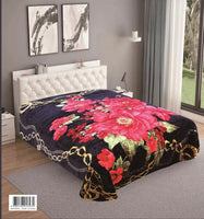 FLOWERS BLACK ROSE NUMBER ONE EMBOSSED PLUSH BLANKET SOFTY AND WARM KING SIZE