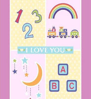 I LOVE YOU ABC RAINBOW BABY GIRL CRIB BEDDING NURSERY PLUSH BLANKET SOFTY AND WARM