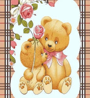 TEDDY BEAR WITH FLOWERS BABY GIRL CRIB BEDDING NURSERY PLUSH BLANKET SOFTY AND WARM
