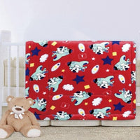 LITTLE BEAR AIRLINES RED COLOR BABY BOY CRIB BEDDING NURSERY BLANKET WITH SHERPA SOFTY AND WARM