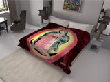 VIRGIN MARY LADY OF GUADALUPE BURGUNDY COLOR SOLARON KOREAN MINT PLUSH BLANKET VERY THICK SOFTY AND WARM KING SIZE
