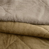 AMBER TAUPE AND BEIGE BLANKET WITH SHERPA SOFTY THICK AND WARM KING SIZE MADE IN MEXICO