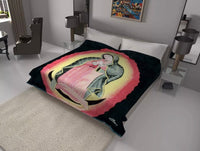 VIRGIN MARY LADY OF GUADALUPE GREN COLOR SOLARON KOREAN MINT PLUSH BLANKET VERY THICK SOFTY AND WARM KING SIZE