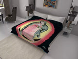 VIRGIN MARY LADY OF GUADALUPE GREN COLOR SOLARON KOREAN MINT PLUSH BLANKET VERY THICK SOFTY AND WARM KING SIZE