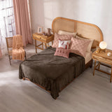 COFFEE SOLID COLOR LIGHT BLANKET SOFTY AND WARM THROW SIZE MADE IN MEXICO