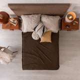 COFFEE SOLID COLOR LIGHT BLANKET SOFTY AND WARM THROW SIZE MADE IN MEXICO
