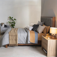 TALPA STRIPED SOFT TEXTURE REVERSIBLE COMFORTER SET 4 PCS QUEEN SIZE MADE IN MEXICO