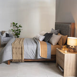 TALPA STRIPED SOFT TEXTURE REVERSIBLE COMFORTER SET 4 PCS QUEEN SIZE MADE IN MEXICO