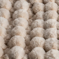GANTE POM POMS BEIGE COLOR EXTRA VOLUME BLANKET SOFTY THICK AND WARM THROW SIZE