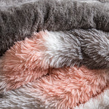 DENALI ZIG ZAG SHAGGY BLANKET WITH SHERPA SOFTY THICK AND WARM QUEEN SIZE