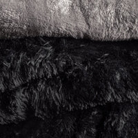 NEBRASKA BLACK COLOR SHAGGY BLANKET WITH SHERPA SOFTY THICK AND WARM CALIFORNIA KING SIZE