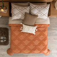 MAPLE BRICK COLOR EMBROIDERY BLANKET WITH SHERPA SOFTY THICK AND WARM CALIFORNIA KING SIZE