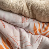 BLUMMEN LEAVES BLANKET WITH SHERPA SOFTY THICK AND WARM QUEEN SIZE