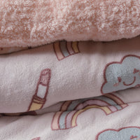 FUN GLOWS IN THE DARKNESS BLANKET WITH SHERPA SOFTY THICK AND WARM QUEEN SIZE