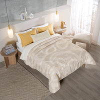 OPARTO GEOMETRICAL SOFT TEXTURE REVERSIBLE COMFORTER SET 4 PCS KING SIZE MADE IN MEXICO
