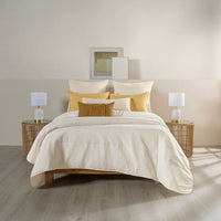 OPARTO GEOMETRICAL SOFT TEXTURE REVERSIBLE COMFORTER SET 4 PCS KING SIZE MADE IN MEXICO