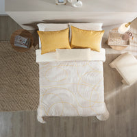 OPARTO GEOMETRICAL SOFT TEXTURE REVERSIBLE COMFORTER SET 4 PCS KING SIZE MADE IN MEXICO