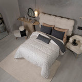 BOLD GEOMETRIC SOFT TEXTURE REVERSIBLE COMFORTER SET 4 PCS CALIFORNIA KING SIZE MADE IN MEXICO