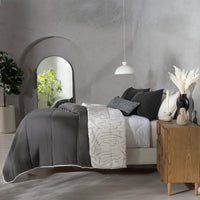 BOLD GEOMETRIC SOFT TEXTURE REVERSIBLE COMFORTER SET 4 PCS CALIFORNIA KING SIZE MADE IN MEXICO