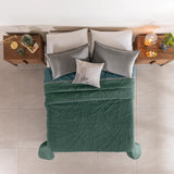 BALTICO GREEN COLOR MONOCHROME LOOK SPECIAL FABRIC ULTRA SLIM REVERSIBLE REVERSIBLE COMFORTER 1 PCS QUEEN SIZE MADE IN MEXICO