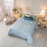 TOLOSA FLOWERS SOFTY TEXTURE REVERSIBLE COMFORTER SET 5 PCS CALIFORNIA KING SIZE MADE IN MEXICO
