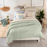 BURGOS LEAVES JACQUARD TEXTURE REVERSIBLE COMFORTER SET 4 PCS CALIFORNIA KING SIZE MADE IN MEXICO