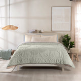 BURGOS LEAVES JACQUARD TEXTURE REVERSIBLE COMFORTER SET 4 PCS CALIFORNIA KING SIZE MADE IN MEXICO
