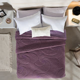 VENECIA PURPLE COLOR SPECIAL FABRIC ULTRA SLIM REVERSIBLE COMFORTER SET 4 PCS CALIFORNIA KING SIZE MADE IN MEXICO