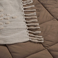 IZAMAL BROWN COLOR SOFT TEXTURE REVERSIBLE COMFORTER SET 5 PCS QUEEN SZIE MADE IN MEXICO