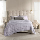 VERONA LAVENDER AND GRAY COLOR SOFT TEXTURE REVERSIBLE COMFORTER SET 4 PCS CALIFORNIA KING SIZE MADE IN MEXICO