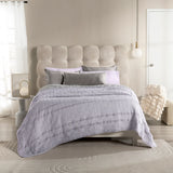 VERONA LAVENDER AND GRAY COLOR SOFT TEXTURE REVERSIBLE COMFORTER SET 4 PCS QUEEN SIZE MADE IN MEXICO