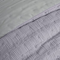 VERONA LAVENDER AND GRAY COLOR SOFT TEXTURE REVERSIBLE COMFORTER SET 4 PCS CALIFORNIA KING SIZE MADE IN MEXICO