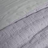 VERONA LAVENDER AND GRAY COLOR SOFT TEXTURE REVERSIBLE COMFORTER SET 4 PCS QUEEN SIZE MADE IN MEXICO