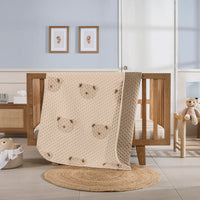 LITTE BEAR BABY BOYS SOFT JACQUARD TEXTURE CRUB BEDDING NURSERY 1 PCS MADE IN MEXICO