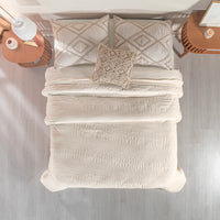 CORDOBA BEIGE COLOR JACQUARD TEXTURE DUVET COVER COMFORTER 1 PCS QUEEN SIZE MADE IN MEXICO