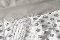 VALENCIA GRAY COLOR SOFT POMPOMS DUVET COVER COMFORTER 1 PCS TWIN SIZE MADE IN MEXICO