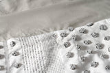 VALENCIA GRAY COLOR SOFT POMPOMS DUVET COVER COMFORTER 1 PCS TWIN SIZE MADE IN MEXICO