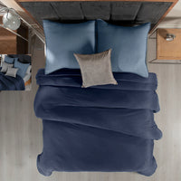 JERSEY NAVY BLUE COLOR T-SHIRT TEXTURE DUVET COVER 1 PCS TWIN SIZE MADE IN MEXICO