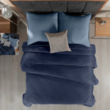 JERSEY NAVY BLUE COLOR T-SHIRT TEXTURE DUVET COVER 1 PCS QUEEN SIZE MADE IN MEXICO