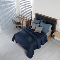 JERSEY NAVY BLUE COLOR T-SHIRT TEXTURE DUVET COVER 1 PCS TWIN SIZE MADE IN MEXICO
