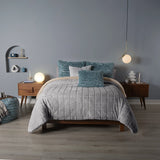 STONE GRAY COLOR DUVET COVER WITH SHERPA SOFTY AND WARM 1 PCS CALIFORNIA KING SIZE MADE IN MEXICO