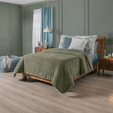 ARIA GREEN COLOR EMBOSSED BLANKET WITH SHERPA SOFTY THICK AND WARM QUEEN SIZE MADE IN MEXICO