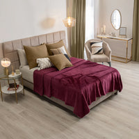 BURGUNDY LIGHT BLANKET BEAUTY SOFT AND WARM KING SIZE MADE IN MEXICO