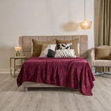BURGUNDY LIGHT BLANKET BEAUTY SOFT AND WARM KING SIZE MADE IN MEXICO